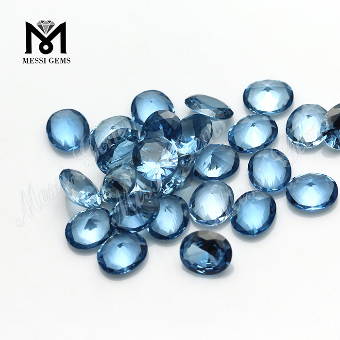 Sintetico 10x12mm taglio ovale 106# pietra di spinello blu pietre preziose di spinello sintetico prezzo