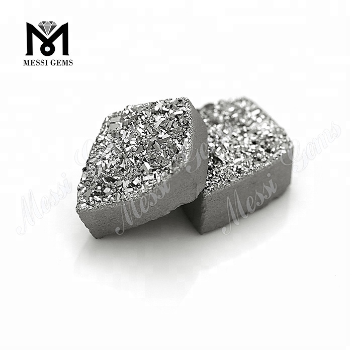 Cabochon Druzy d'argento agata naturale di alta qualità