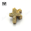 Perle di agata druzy di alta qualità Pietra druzy a croce in oro 24k
