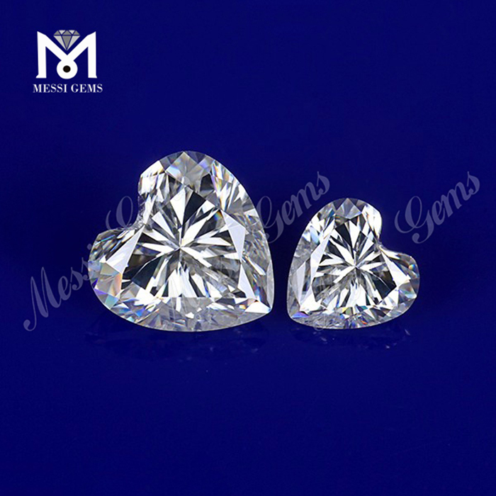 Diamante moissanite bianco trasparente tagliato a macchina Top Stone Heart Moissanites sciolto