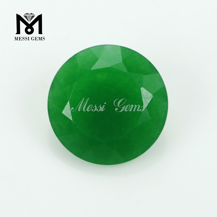 Pietra preziosa di giada malese verde rotonda da 15 mm
