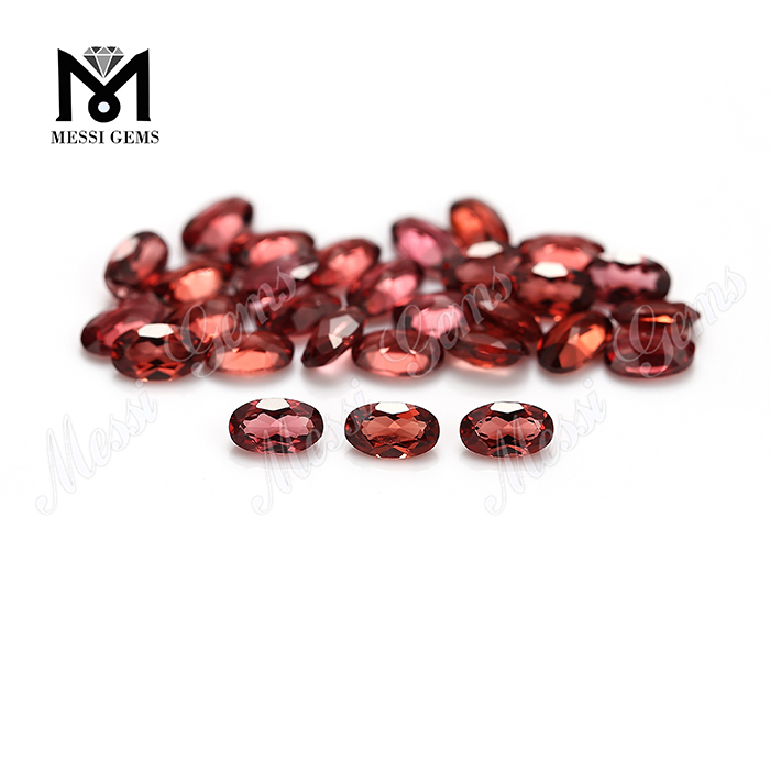 Pietra sciolta di granato naturale ovale di alta qualità di prezzo di fabbrica 3x5mm