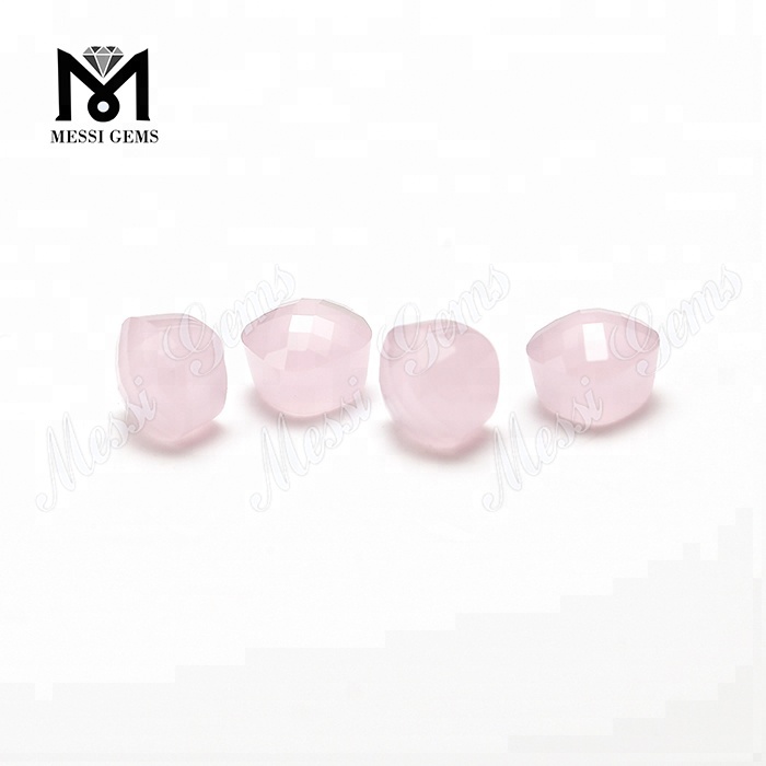 Gemma di vetro sintetica a forma di fungo in pietra di vetro rosa