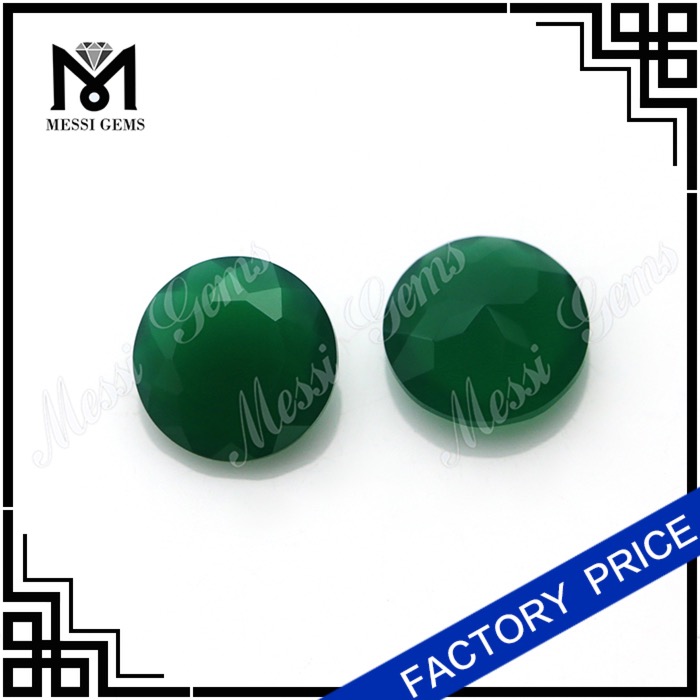 Pietra di agata naturale verde cinese a taglio rotondo da 8 mm