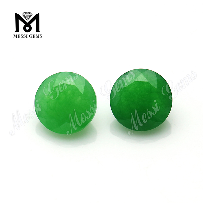 Pietra preziosa naturale di perle di agata verde smeraldo di forma rotonda