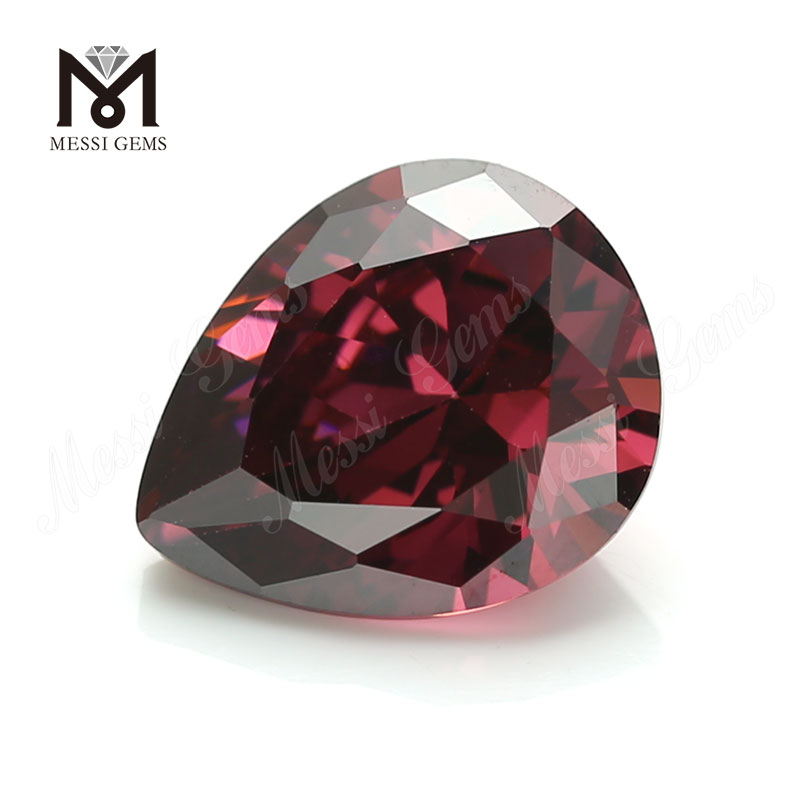 Pietra di pera 6 x 9 rodolite CZ Cubic Zirconia tagliata a macchina di alta qualità