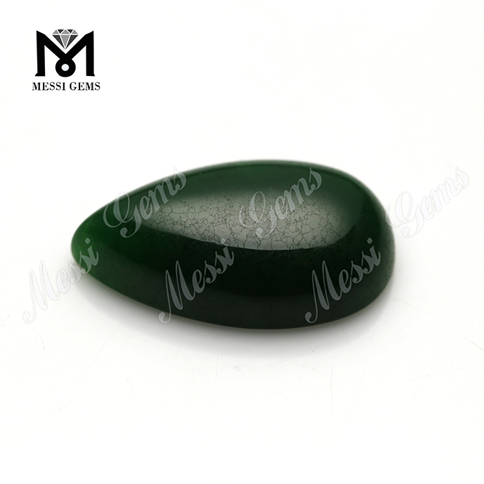 Pietra di giada verde naturale a forma di pera 14x24 mm