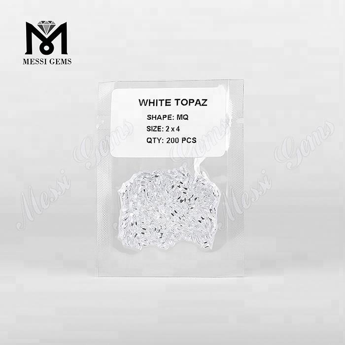 Prezzi della pietra di topazio bianco naturale all\'ingrosso di 2 * 4 mm per gioielli