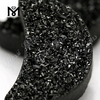 Pietra di moda in agata druzy nera a forma di luna per ciondolo