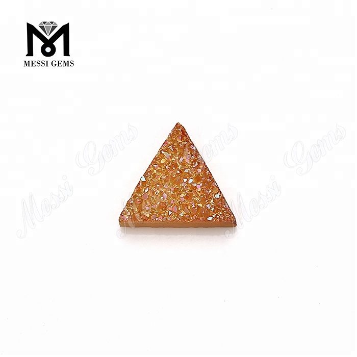 Pietre preziose naturali dell\'agata di Druzy di colore ambrato del triangolo 12*12mm allentate