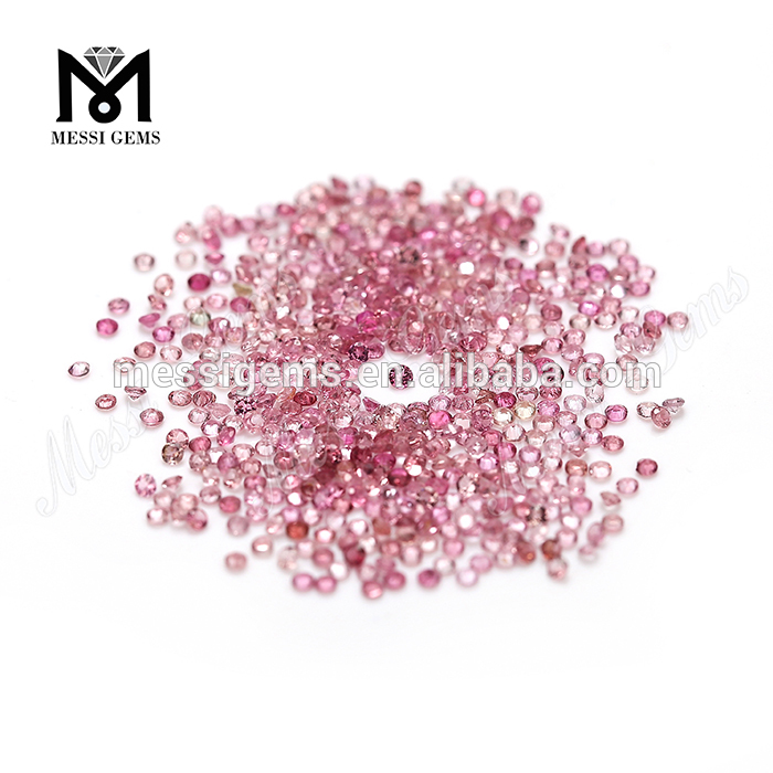 Pietra preziosa sfusa di tormalina rosa naturale rotonda da 1,40 mm