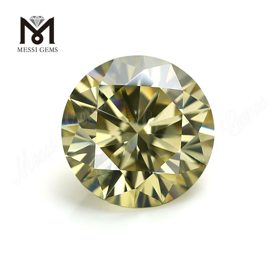 Prezzo di fabbrica diamante moissanite all'ingrosso 5mm moissanite gemma gialla brillante per anello