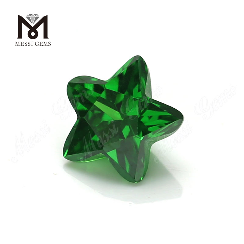 Prezzo della pietra preziosa della CZ di zirconia cubica verde sintetica del taglio di stella 9x9mm