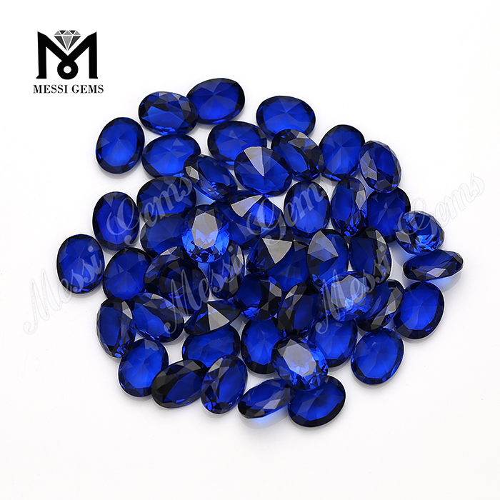 Pietra di spinello sintetico forma ovale 10x12mm 113# gemma di spinello blu