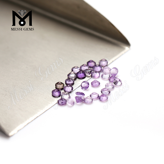 Pietra ametista all'ingrosso prezzo 3.0mm pietra preziosa rotonda ametista naturale