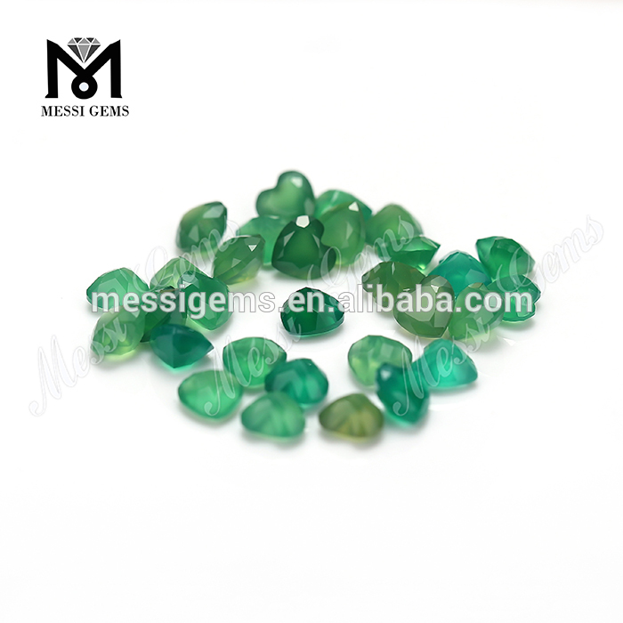 Prezzo pietra agata verde taglio cuore 6x6mm