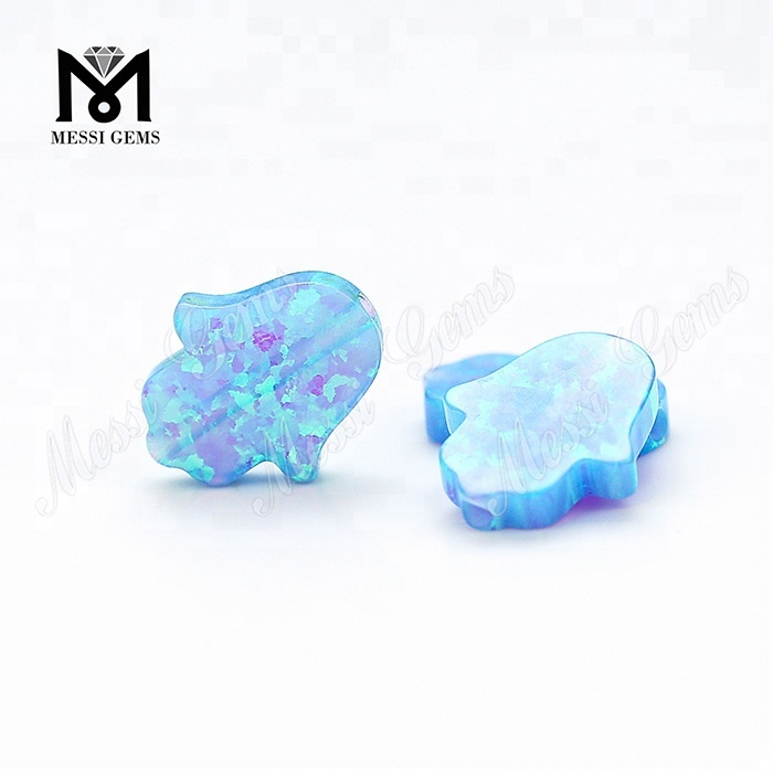 Lab creato a forma di mano opale 11x13 mm sintetico opale blu opale di fuoco Hamsa