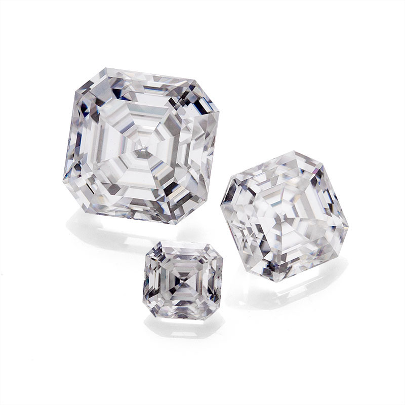Gioco di colori o fuoco Gemma sciolta DEFDiamante moissanite bianco taglio Asscher Calore