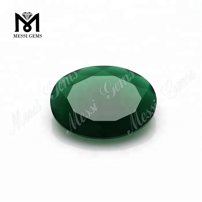 Prezzo di fabbrica Taglio ovale 8*10 mm Pietra di agata calcedonio verde