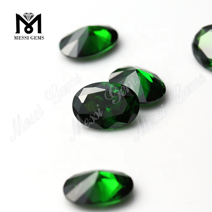 Zirconia cubica di colore verde 13*18mm di forma ovale della fabbrica superiore, fabbricazione dei monili