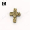 Prezzo di fabbrica Pietra druzy naturale a forma di croce in oro 24 carati