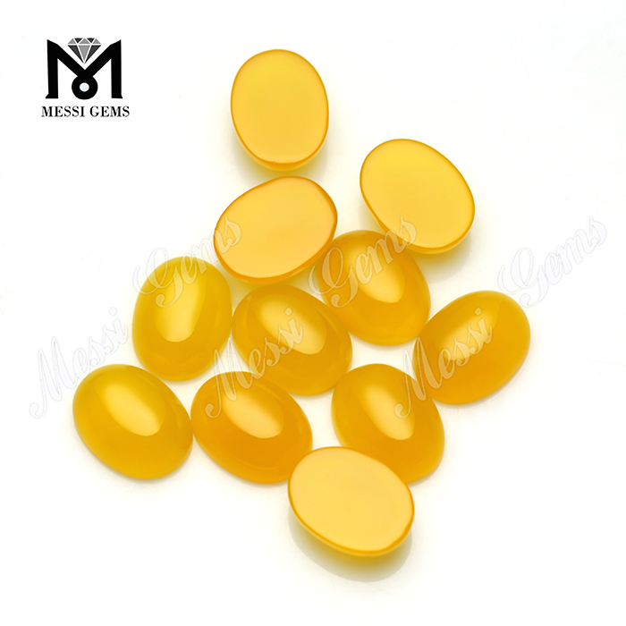 Perle di agata gialla con pietre preziose ovali cabochon di vendita diretta in fabbrica