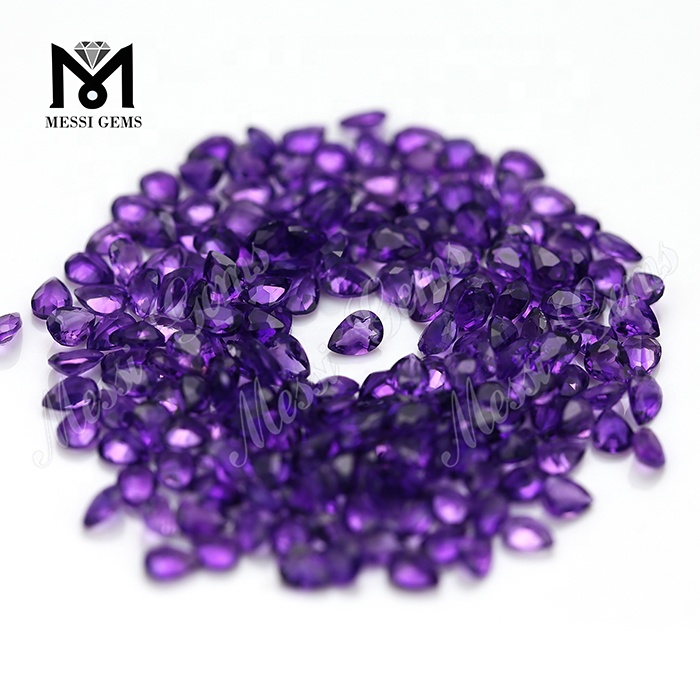 Pietra naturale a forma di pera 3 * 4 mm Pietra ametista