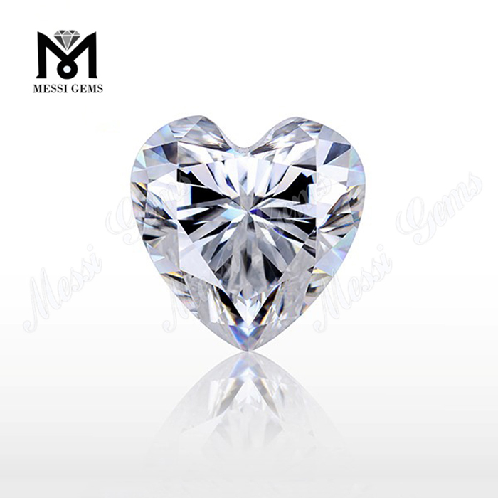 Top Machine Cut Clear White moissanite diamante Stone Heart Loose Moissanites