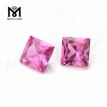 #2 pietre sintetiche in corindone rosa rubino taglio principessa per l'impostazione di gioielli