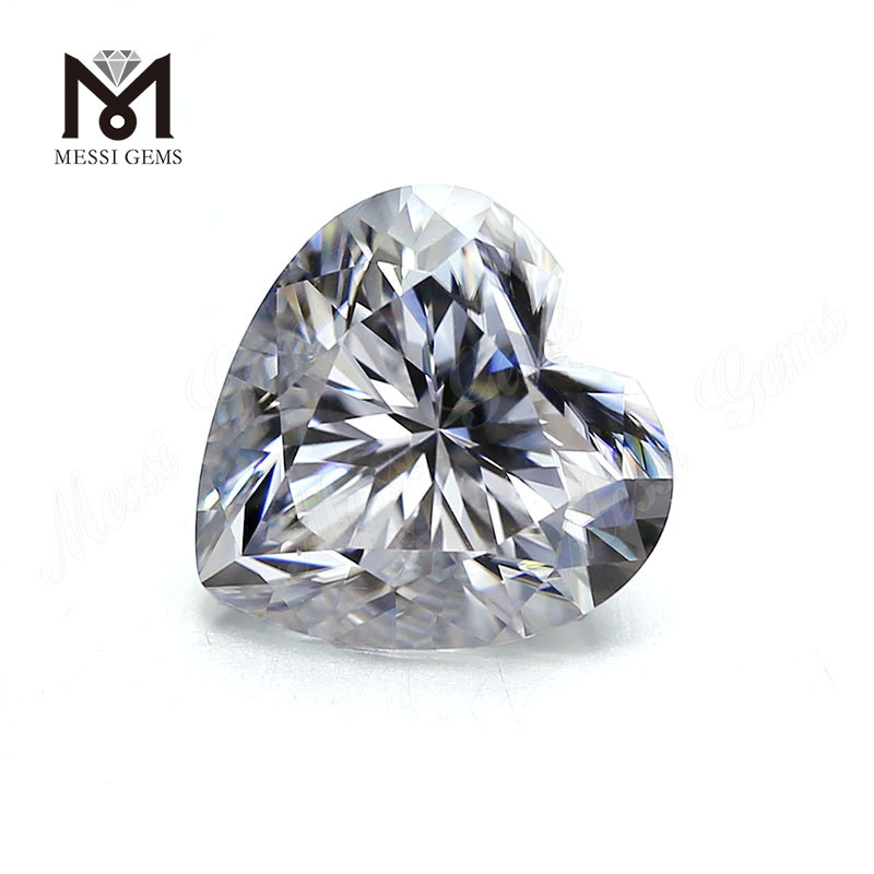 Diamante moissanite bianco di grandi dimensioni 14x14MM con taglio a cuore Prezzo per carati