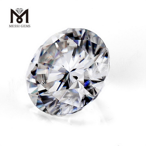 Solitario con diamante solitario in moissanite bianco sciolto rotondo DEF da 4 carati da 10 mm