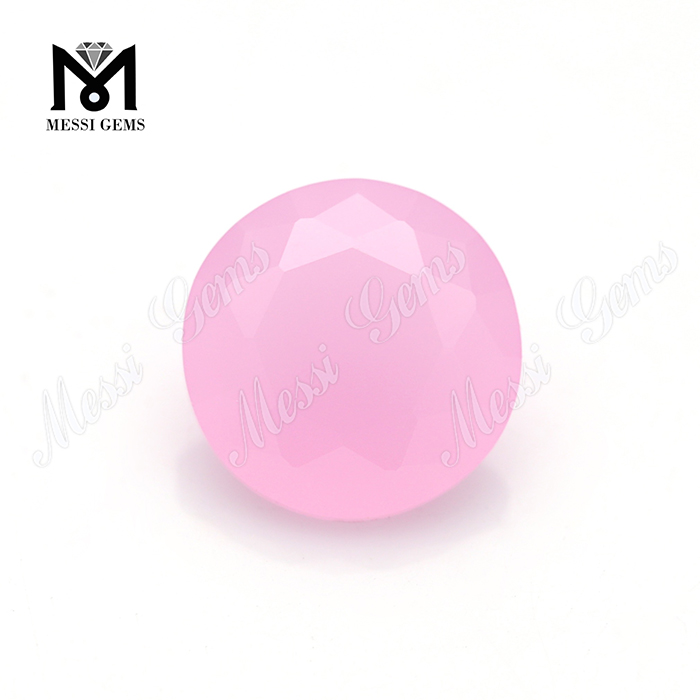 pietra preziosa di vetro di forma rotonda di quarzo rosa da 10 mm