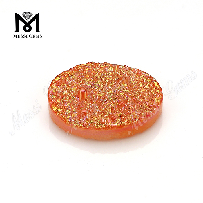 Pietre preziose naturali dell\'agata di Druzy di colore arancione di forma ovale