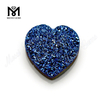 Pietra d\'agata druzy blu naturale a forma di cuore 12x12mm sfusa