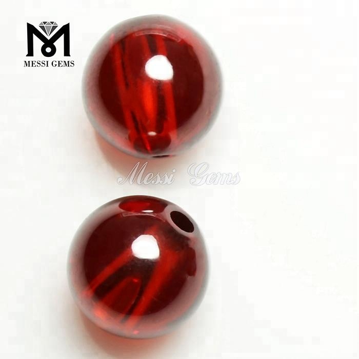 Prezzo di fabbrica 7mm granato cz palla con foro