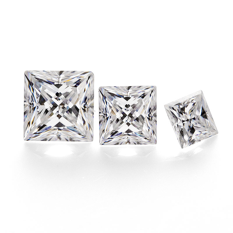 Wuzhou VVS moissanite diamante bianco quadrato moissanite taglio principessa per la creazione di gioielli