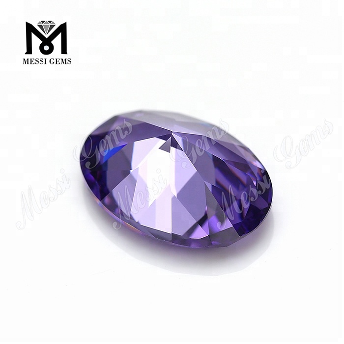 Pietra preziosa all'ingrosso CZ ovale color lavanda con taglio a diamante Cubic Zirconia