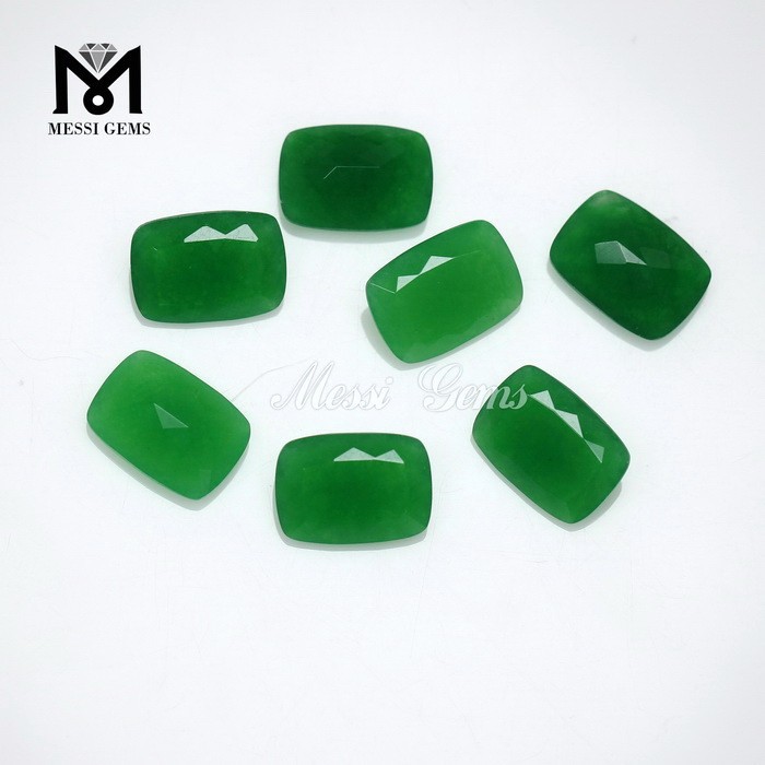Cuscino in quarzo verde, 10 x 14 mm, giada con pietre preziose sfaccettate