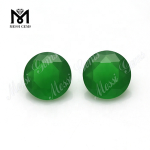 Perla di pietra preziosa allentata verde smeraldo rotonda da 7,0 mm tagliata a macchina all'ingrosso per gioielli