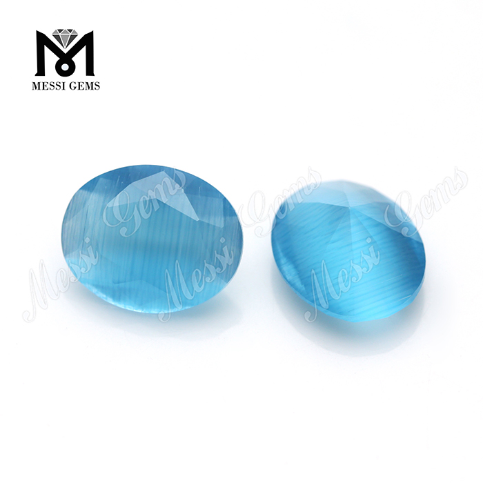 Pietra di vetro blu occhio di gatto di cristallo rotondo di Wuzhou