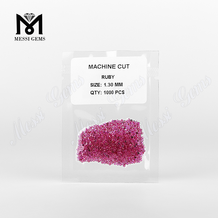 Perle di pietra preziosa di rubino rosso naturale da 1,3 mm