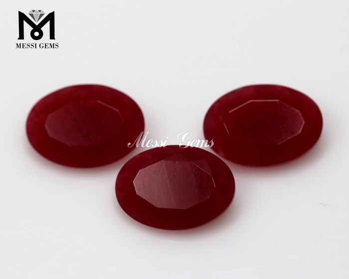 Pietra preziosa sfusa ovale 10 X 14 MM China Red Jade