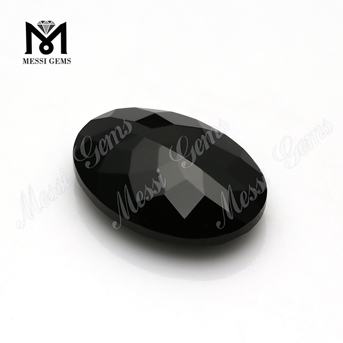 Agata nera naturale della pietra preziosa ovale all\'ingrosso di buona qualità 13*18