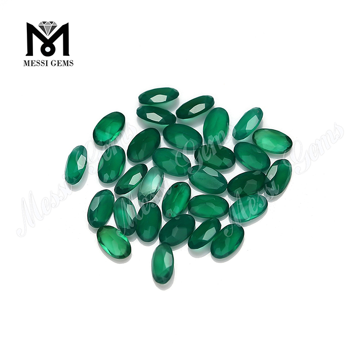 Prezzo della pietra dell\'agata verde della pietra preziosa sciolta naturale del taglio ovale di 3x5mm
