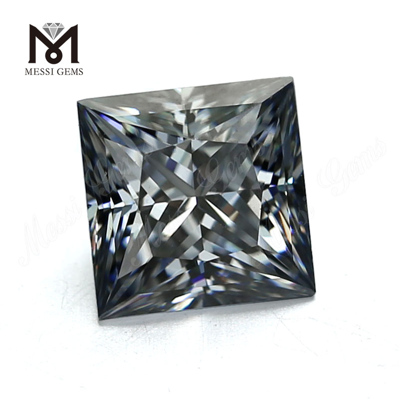 Prezzo all'ingrosso DEF Brilliant Square Cut Diamante sciolto colorato grigio moissanite sintetico prezzo per carato