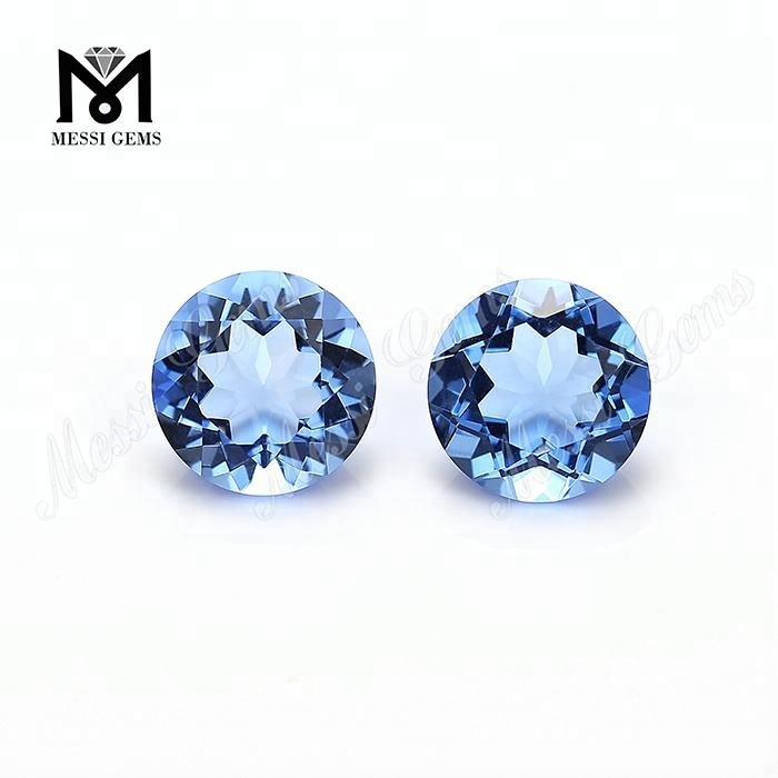 Pietra di quarzo blu idrotermale rotonda da 10 mm