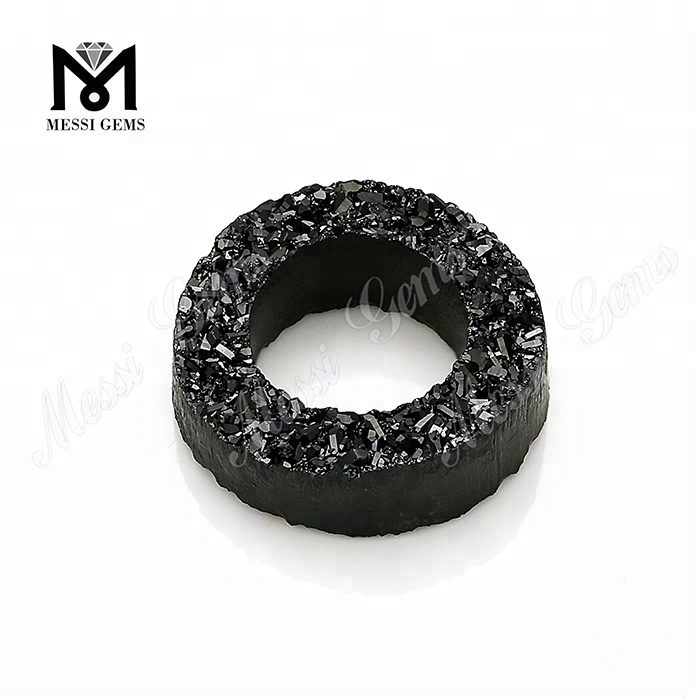 Nuova pietra druzy nera naturale di dimensioni personalizzate