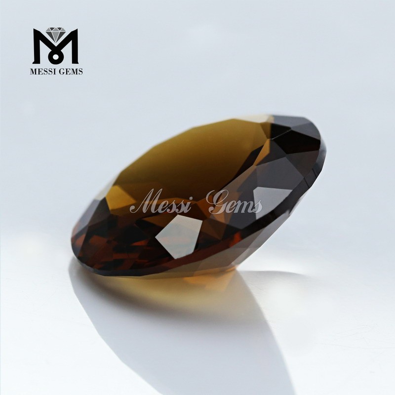 Pietra preziosa di vetro ambrata sintetica tagliata a macchina sfusa Pietra di vetro ambrata naturale non tagliata all\'ingrosso