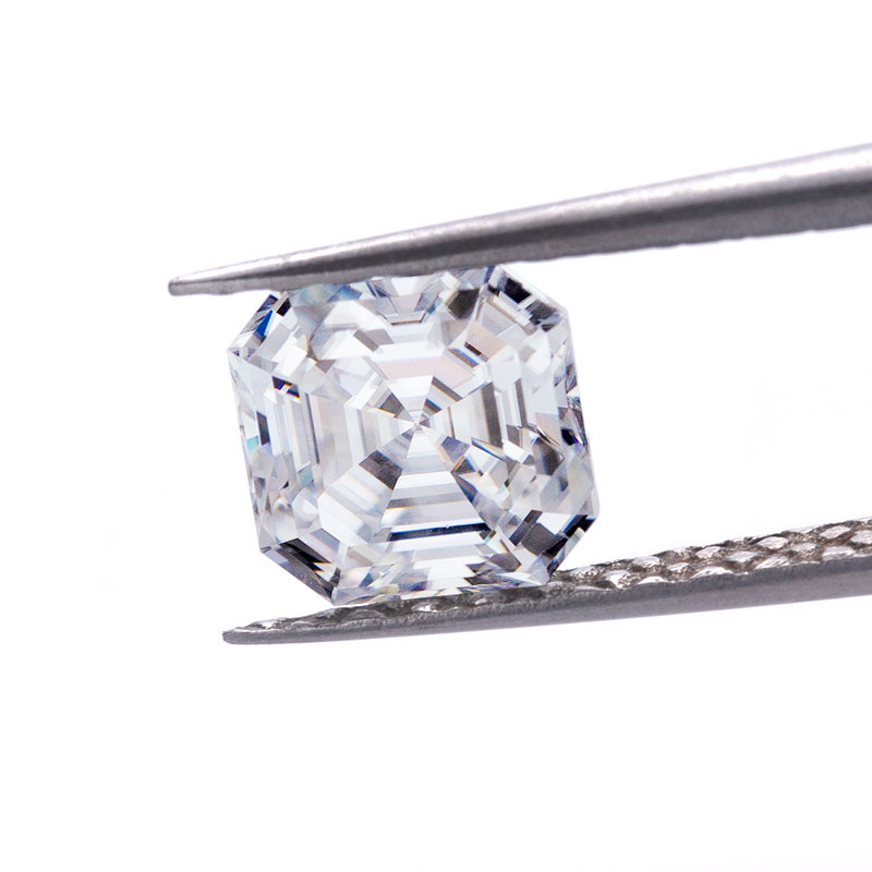 Gioco di colori o fuoco Gemma sciolta DEFDiamante moissanite bianco taglio Asscher Calore