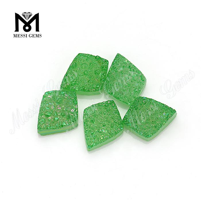 Pietre preziose naturali di alta qualità Druzy Pietra Druzy di colore verde per la creazione di gioielli